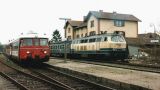 1966: Schienenbus im Bahnhof Gottenheim
