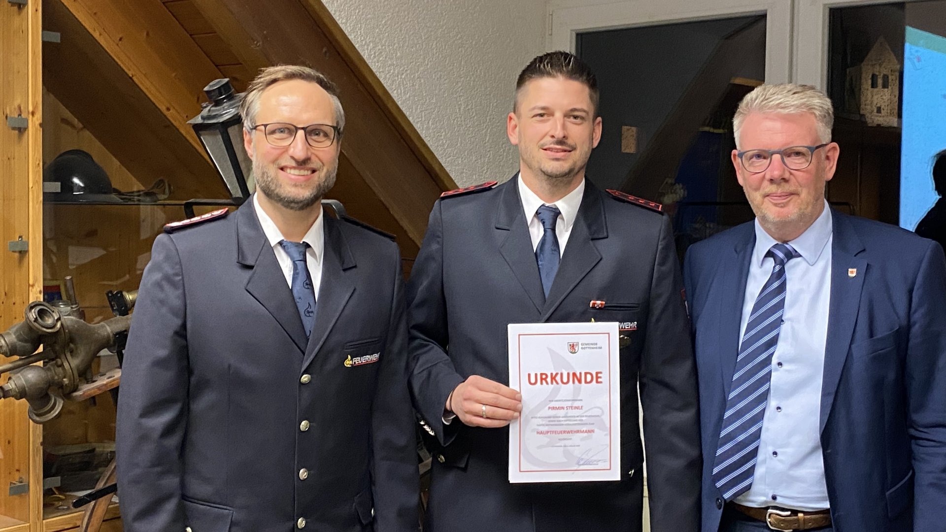 Beförderung zum Hauptfeuerwehrmann: Pirmin Steinle
