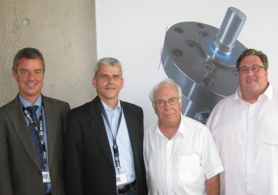 v.l.n.r. BM Volker Kieber mit MdL Patrick bei Gerhard und Christen Merkle (AHP Merkle)