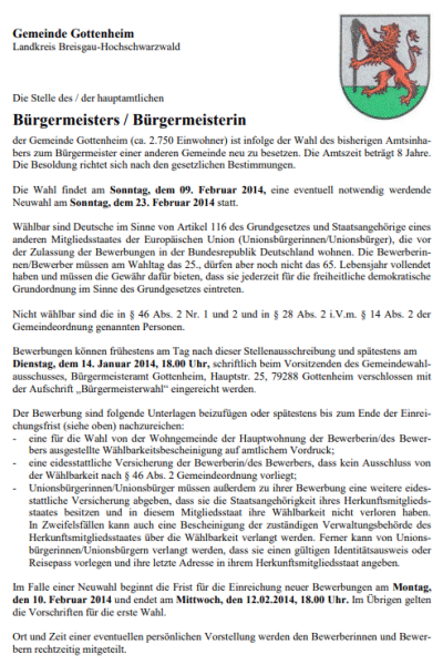 Stellenausschreibung