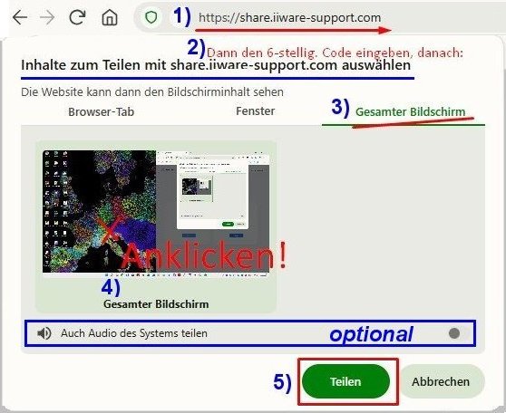 Teilen des PC-Monitor auf den Großbildschirm