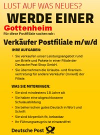 Teilzeit Postfiliale Gottenheim